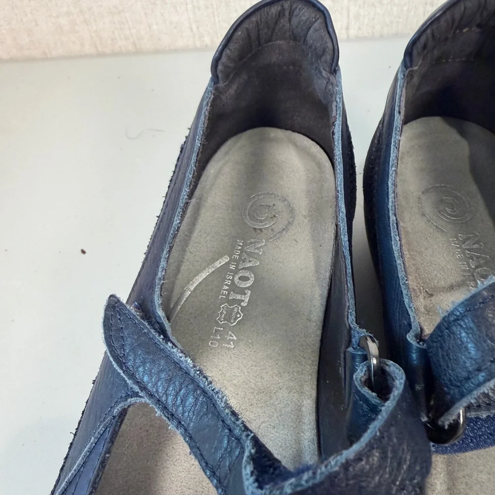 NAOT Kirei 41/ 10 Navy Blue Suede + Leather‎ Mary Janes Flats Comfort Shoes